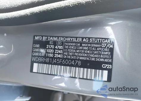 2005 Mercedes-Benz C 240 Luxury 4Matic z USA, uszkodzony, nr VIN WDBRH81J45F600478